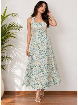 AAREIN - Teal Printed Dress