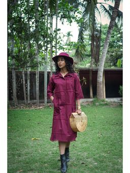 The House of Hemp - Wine Garnet Poise Dress