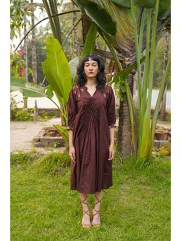 The House of Hemp - Smocking Dress Series - Chocolate Brown