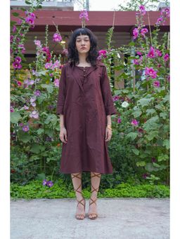 The House of Hemp - Vineyard Flare Series Dress - Chocolate Brown