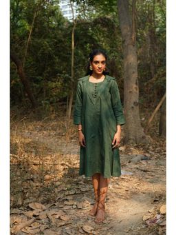 The House of Hemp - Vineyard Flare Series Dress - Bottle Green