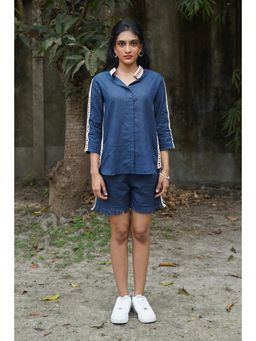The House of Hemp - Lattice Co-Ord Set- Blue