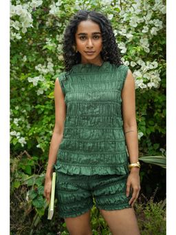 The House of Hemp - Smocked Co-Ord Set Series - Bottle Green