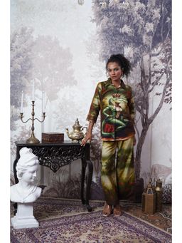 The House of Hemp - Green Crocodile Crown Hemp Printed Co-Ord Set