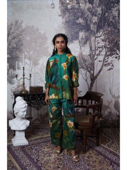 The House of Hemp - Green Emerald Monkey Hemp Printed Co-Ord Set