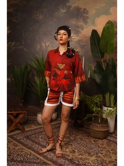 The House of Hemp - Red Crimson Leopard Hemp Printed Co-Ord Set