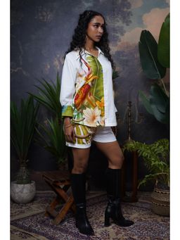 The House of Hemp - White Garden Monkey Hemp Printed Co-Ord Set