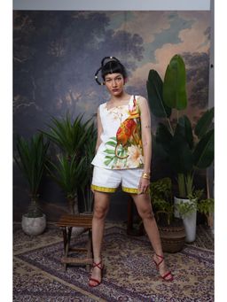 The House of Hemp - White Blooming Monkey Hemp Printed Co-Ord Set