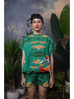 The House of Hemp - Green Emerald Leopard Hemp Printed Co-Ord Set