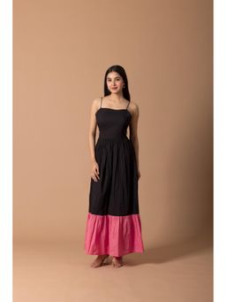 LABEL MAE - Black Midnight Bloom Colo block Maxi Dress