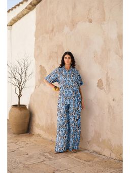 Sil-Sila - Blue Indie Bloom Co-Ord Set