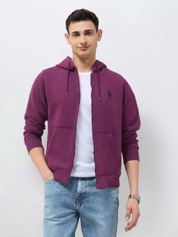 U.S. POLO ASSN. - Solid Purple Men's Hooded Jacket
