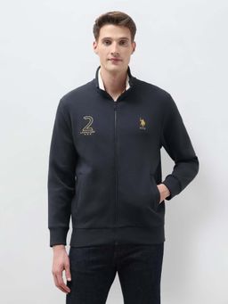 U.S. POLO ASSN. - Solid Navy Blue Men's Bomber Jacket