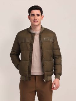 U.S. POLO ASSN. - Regular Fit Solid Padded Jacket Brown