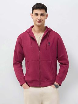 U.S. POLO ASSN. - Solid Maroon Men's Hooded Jacket