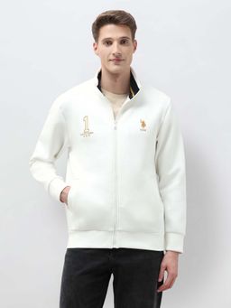U.S. POLO ASSN. - Graphic Print Off White Men's Bomber Jacket