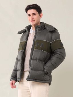 U.S. POLO ASSN. - Colourblocked Regular Fit Puffer Jacket Brown
