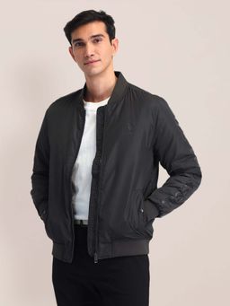 U.S. POLO ASSN. - Regular Fit Solid Bomber Jacket-Black