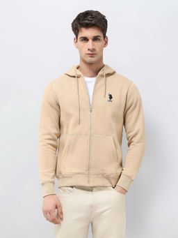 U.S. POLO ASSN. - Solid Beige Men's Hooded Jacket