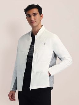 U.S. POLO ASSN. - Regular Fit Solid Bomber Jacket-White