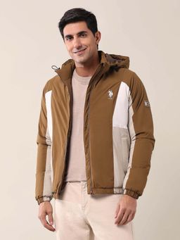 U.S. POLO ASSN. - High Neck Regular Fit Padded Jacket Brown
