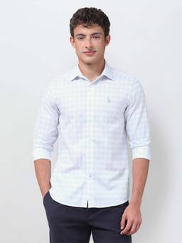U.S. POLO ASSN. - Men's Twill Grid Tattersall Checked Shirt Blue