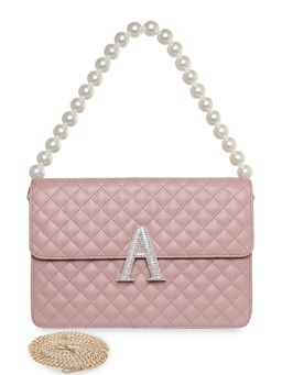 ESBEDA - Peach Personalized Alphabet A Turtle Quilted Handbag for Women