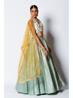 RISHI & VIBHUTI - Tasavvur Blouse with Skirt & Dupatta (Set of 3)