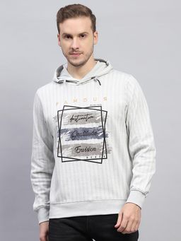 Monte Carlo - Men Printed Grey Full Sleeve Hoodie