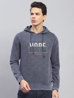 Monte Carlo - Men Printed Grey Full Sleeve Hoodie