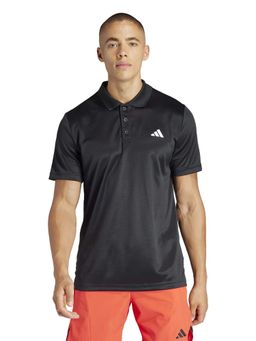 adidas - Black Solid Regular Fit Polo T-Shirt