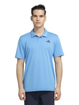 adidas - Blue Solid Regular Fit Polo T-Shirt