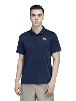 adidas - Blue Solid Regular Fit Polo T-Shirt