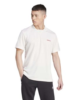 adidas Originals - White Solid Regular Fit Polo T-Shirt