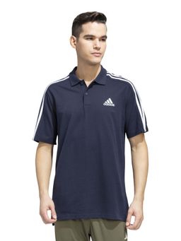 adidas - Blue Stripes Regular Fit Polo T-Shirt