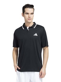 adidas - Black Solid Regular Fit Polo T-Shirt