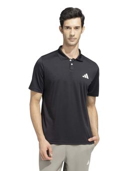 adidas - Black Solid Regular Fit Polo T-Shirt