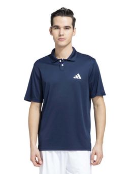 adidas - Blue Solid Regular Fit Polo T-Shirt