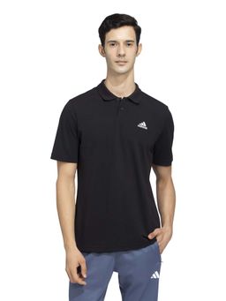 adidas Originals - Black Solid Regular Fit Polo T-Shirt