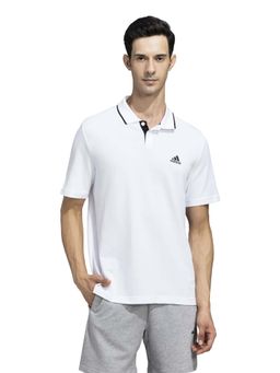 adidas Originals - White Solid Regular Fit Polo T-Shirt