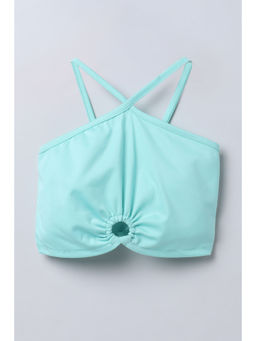 Taffy - Green Halter Neck Cut Out Crop Top