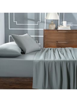 Maspar - Colorart Slumber Solid 200TC Grey Bedsheet & 2 Pillow Covers (Set of 3)
