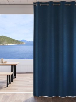 Ddecor Live Beautiful - Ready Made Curtain 9 Ft Door Size Blue (Pack Of 1)