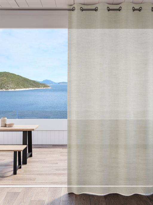 Ddecor Live Beautiful 1 Piece of 7FT Door Sheer Curtain, Beige