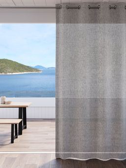 Ddecor Live Beautiful - 1 Piece of 7FT Door Sheer Curtain, Grey