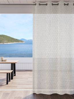 Ddecor Live Beautiful - 1 Piece of 7 Ft Door Ready Made Beige Polyester Curtain