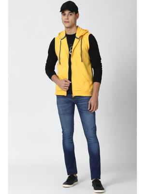Peter england yellow sweatshirt clearance