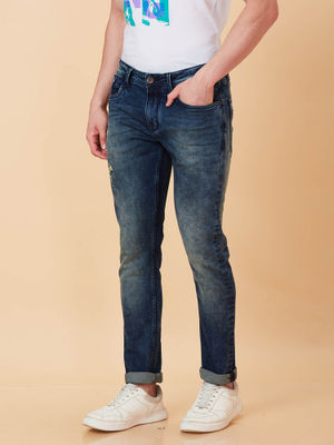 Mid Tone Boot Cut Fit Jeans for Men by Being Human Clothing