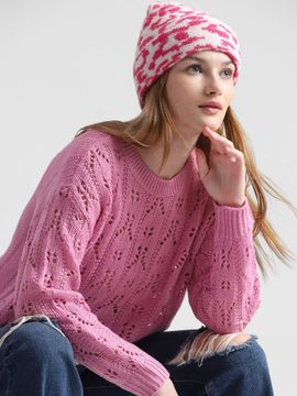 ONLY Sweater : Buy ONLY Women Self-Design Casual Pink Sweater Online |  Nykaa Fashion