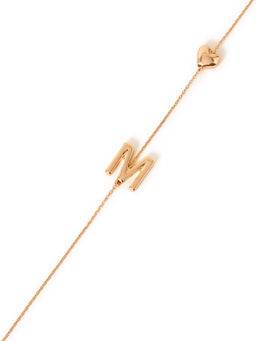 Accessorize London - Women Heart Initial Gold (M) Pendant Necklace